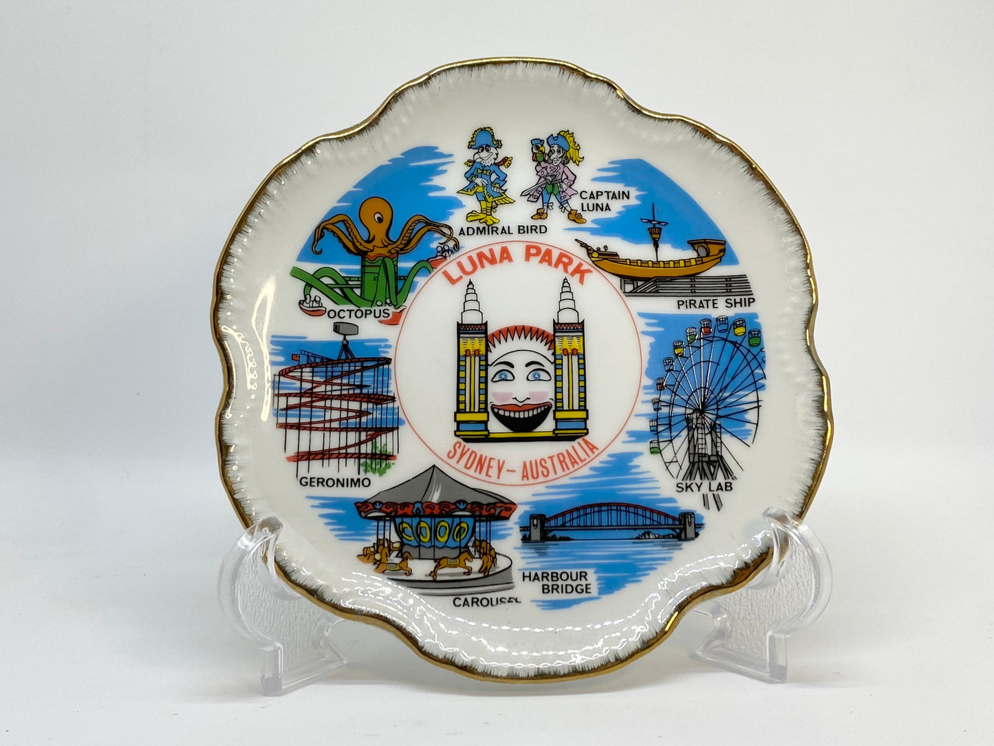 Vintage Australian Luna Park Sydney Tourist plate 1950/60s made in Japan