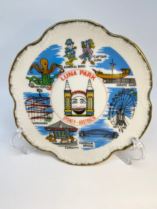 Vintage Australian Luna Park Sydney Tourist plate 1950/60s made in Japan
