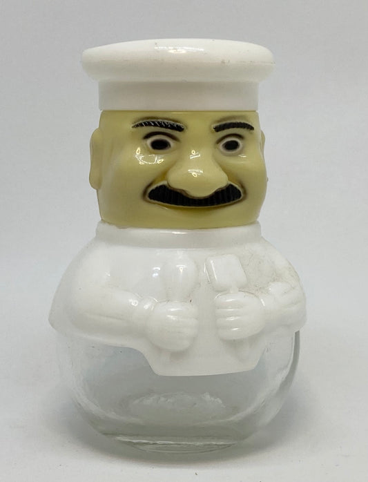 Vintage Solmaz Mercan 1960s Italian Chef Pepper Shaker Plastic & Glass.