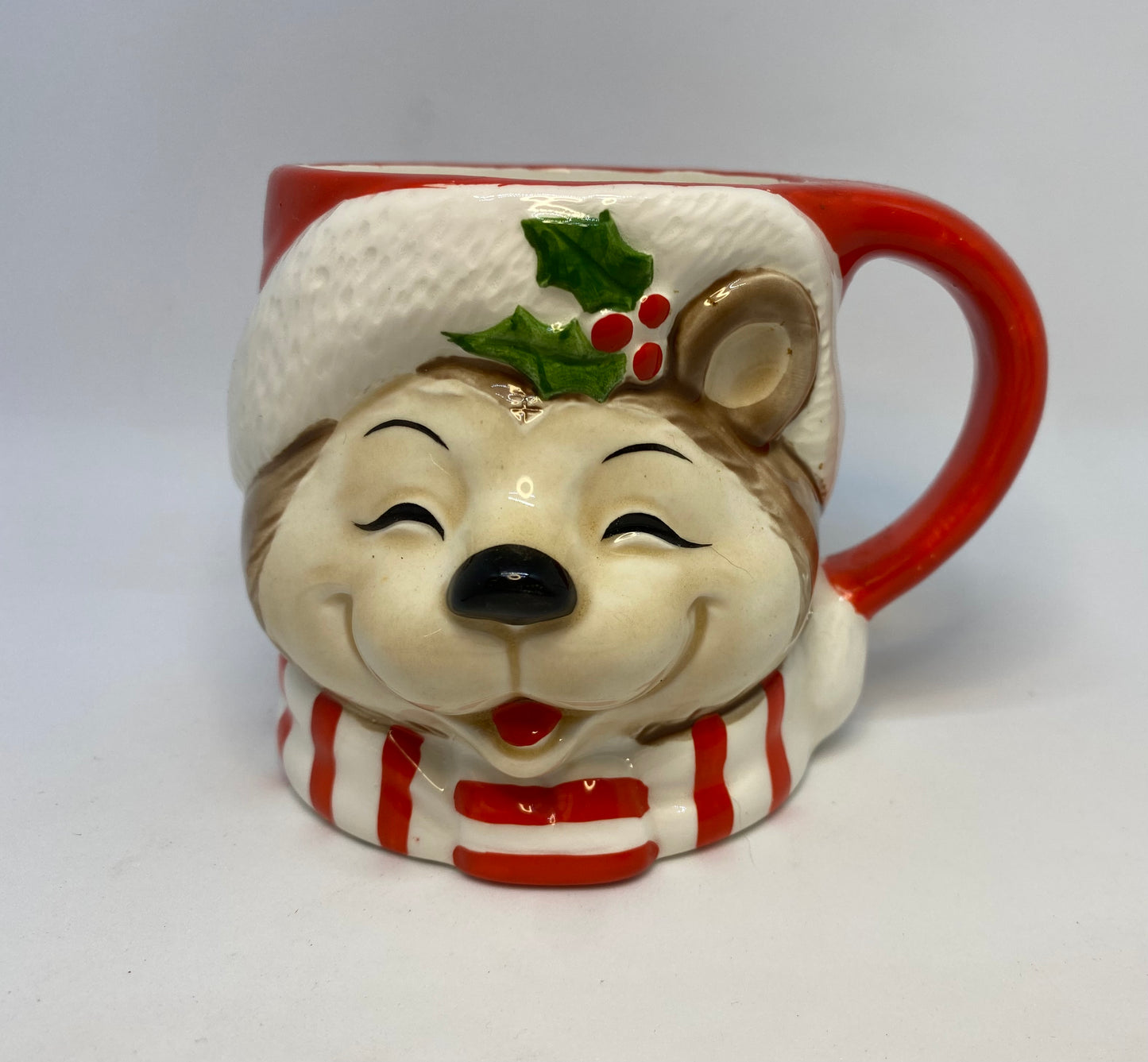 1981 Fitz & Floyd Bear Christmas Mug Santa Bear Mug