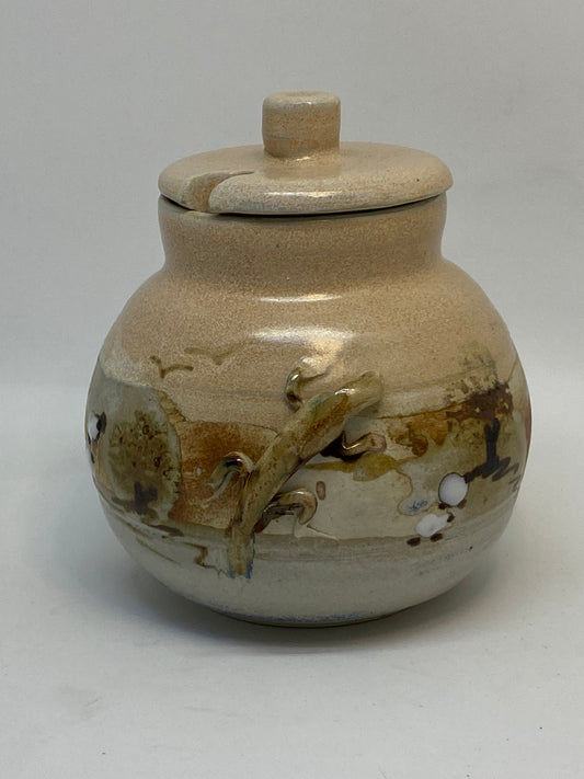 Tasmanian Pottery Juanita Stevens (Sheep) Sugar Pot with Lid