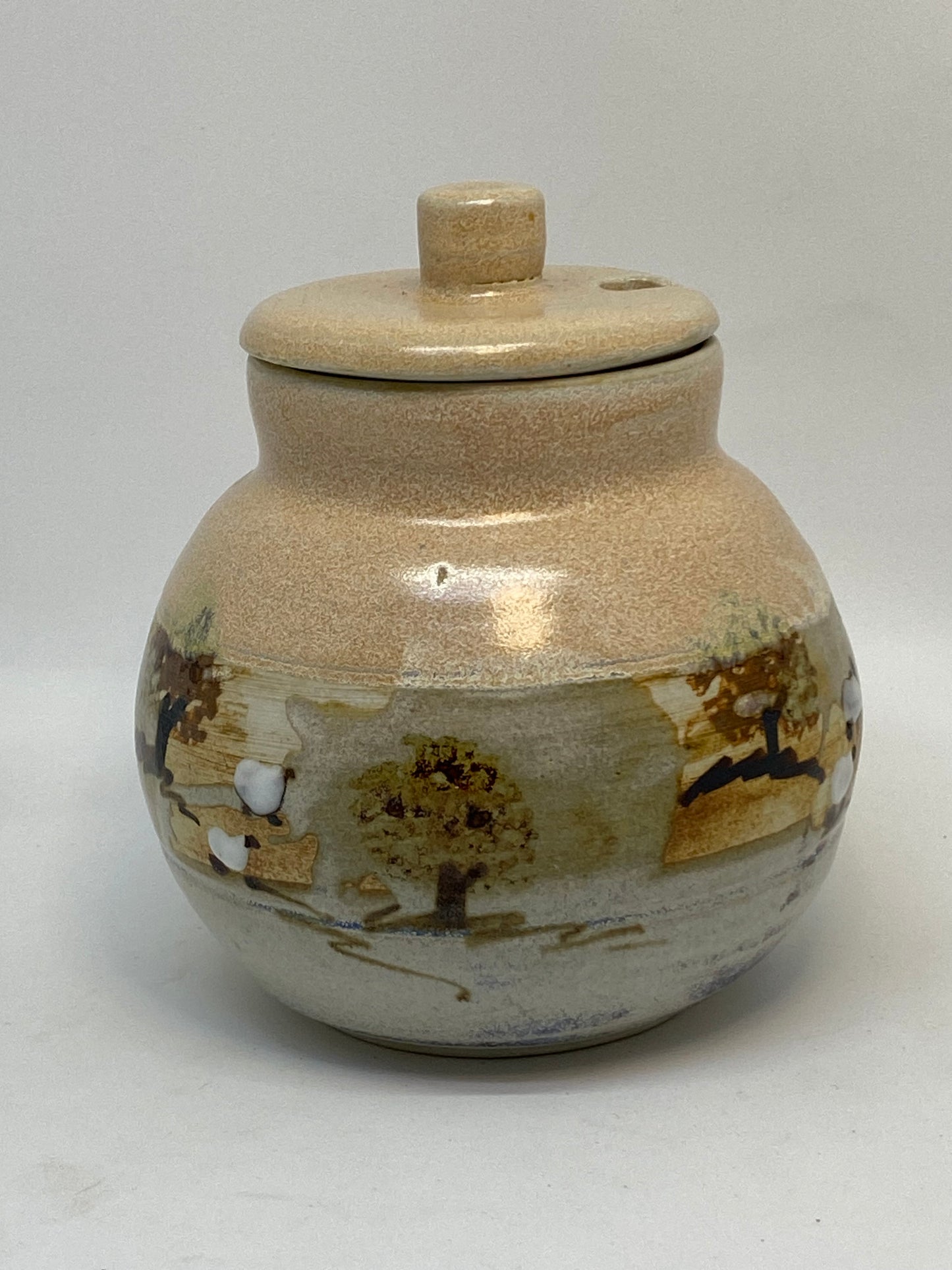 Tasmanian Pottery Juanita Stevens (Sheep) Sugar Pot with Lid