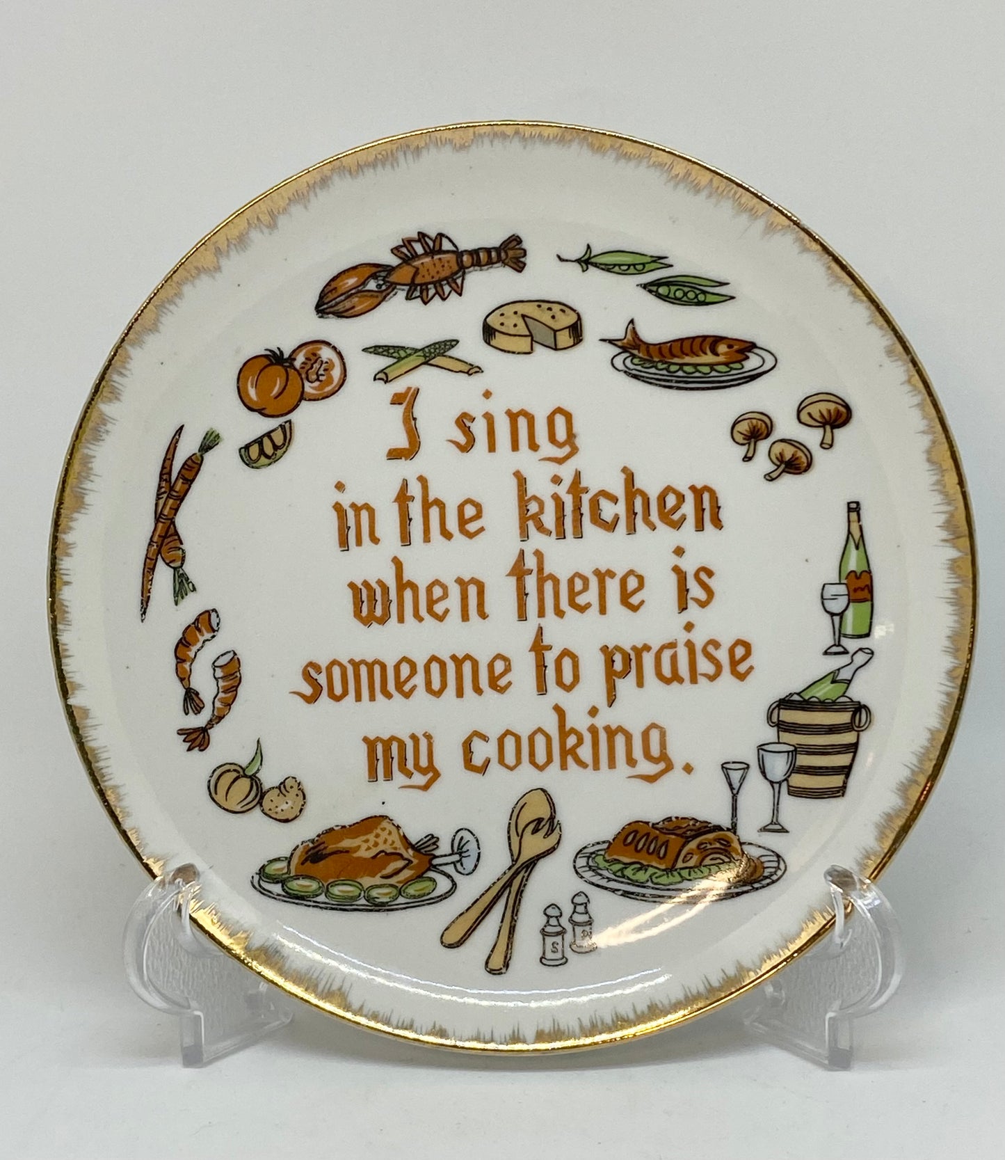 Vintage Japanese plate ‘I sing in the kitchen’