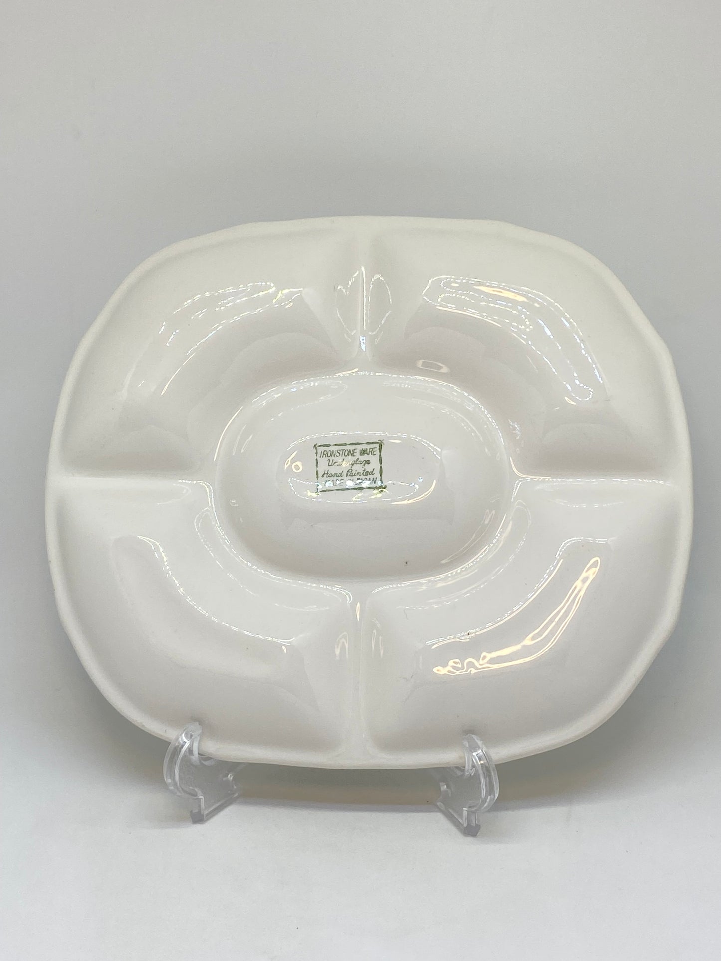Vintage Japanese Ironstone Ware - Hand Painted Fish Entertaining Dish