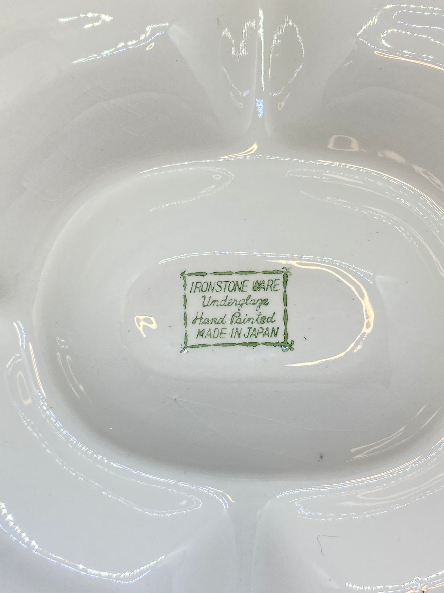 Vintage Japanese Ironstone Ware - Hand Painted Fish Entertaining Dish