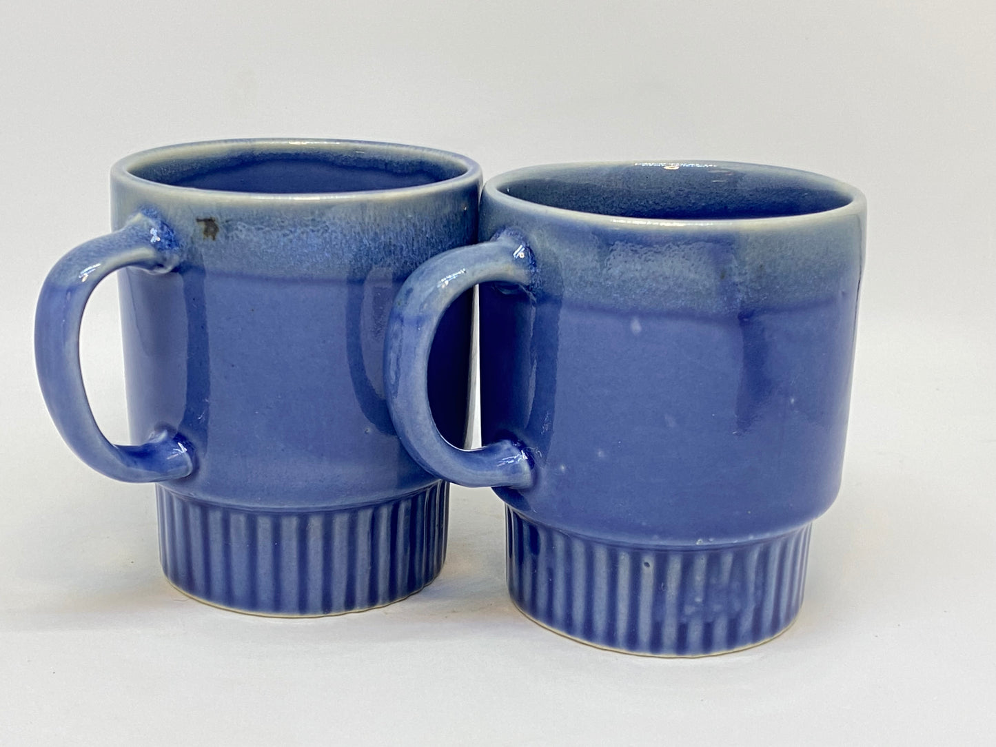 Pair of Vintage Blue Stacking Cups (2) 1970s