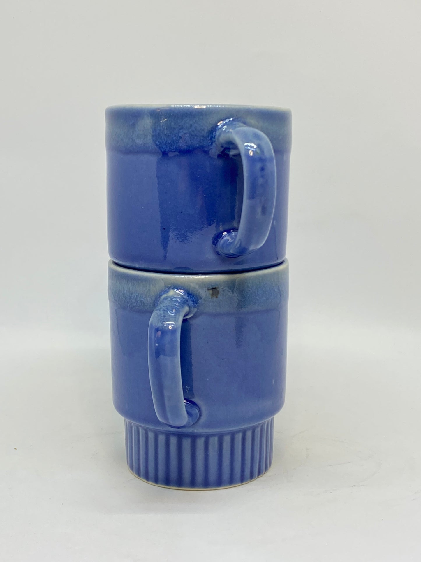 Pair of Vintage Blue Stacking Cups (2) 1970s