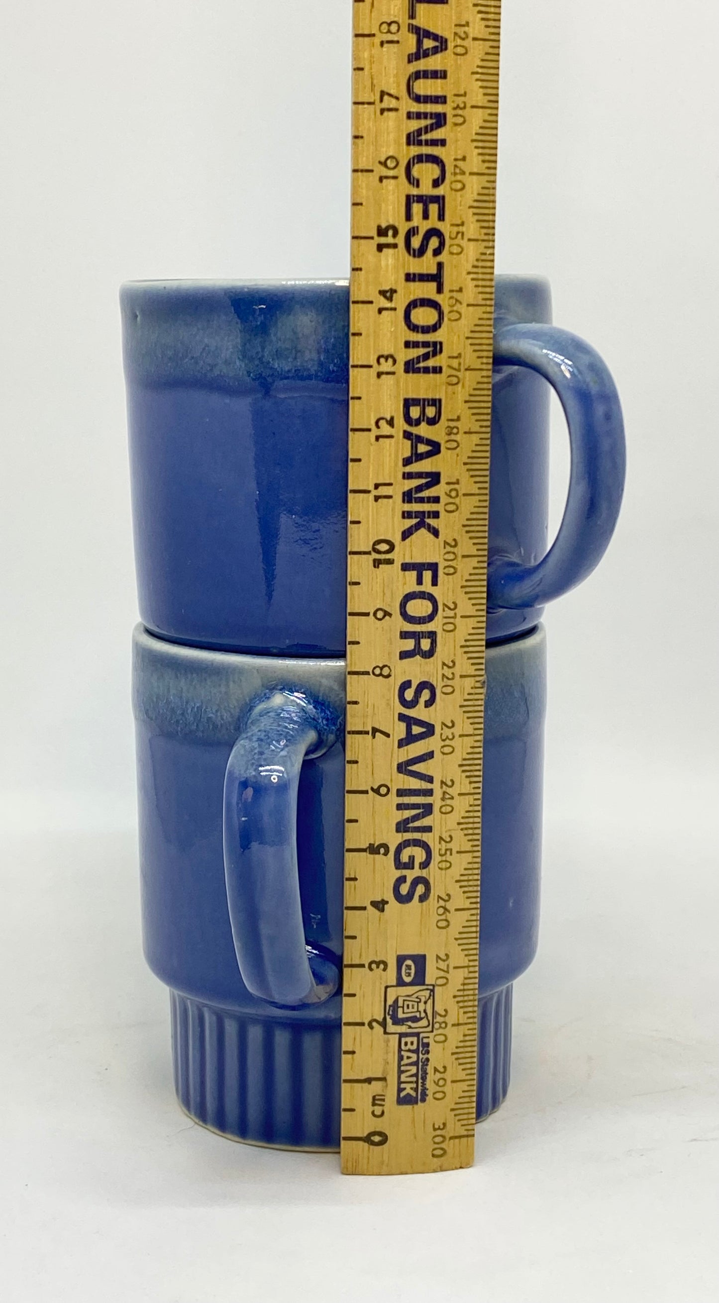 Pair of Vintage Blue Stacking Cups (2) 1970s