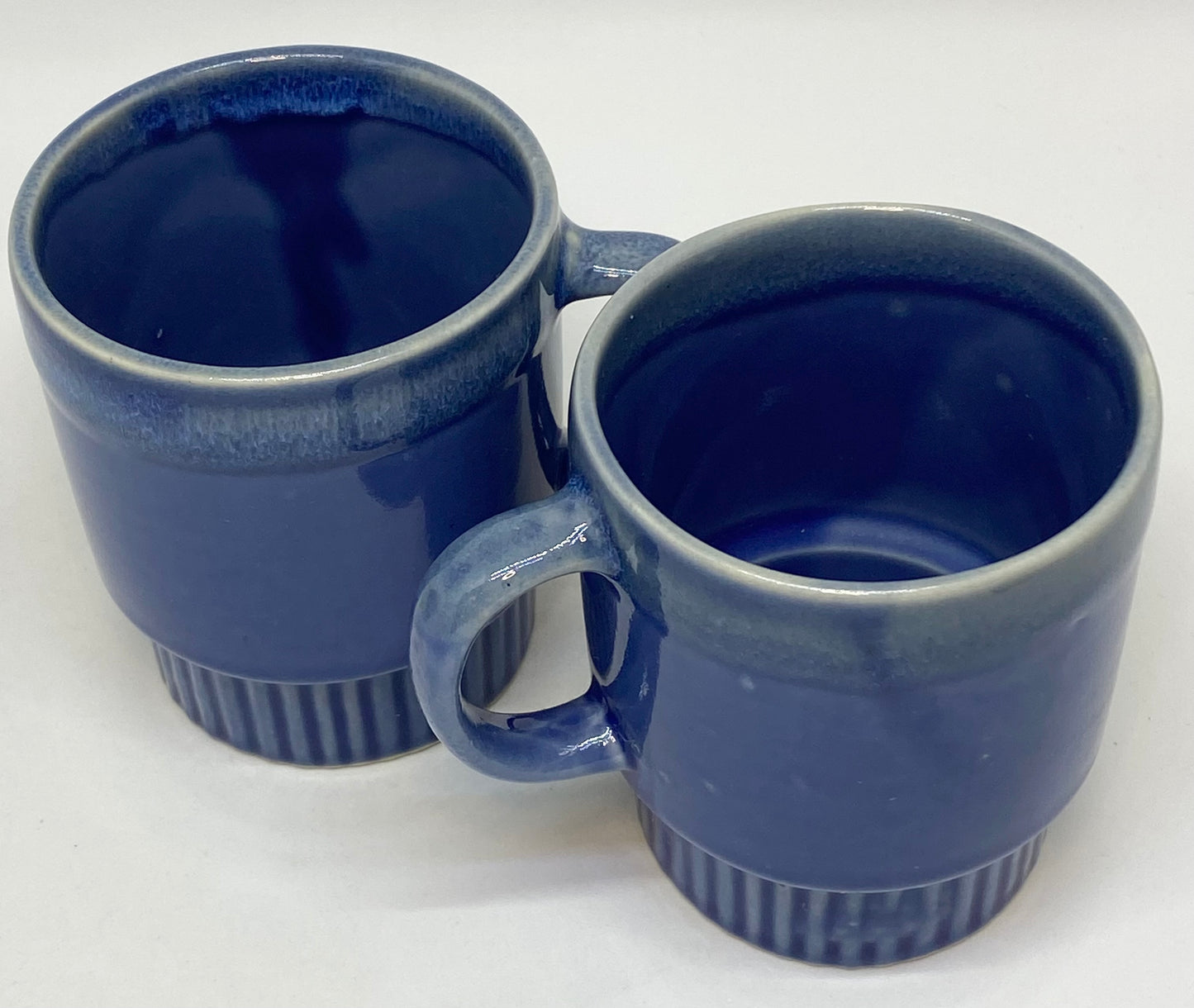 Pair of Vintage Blue Stacking Cups (2) 1970s