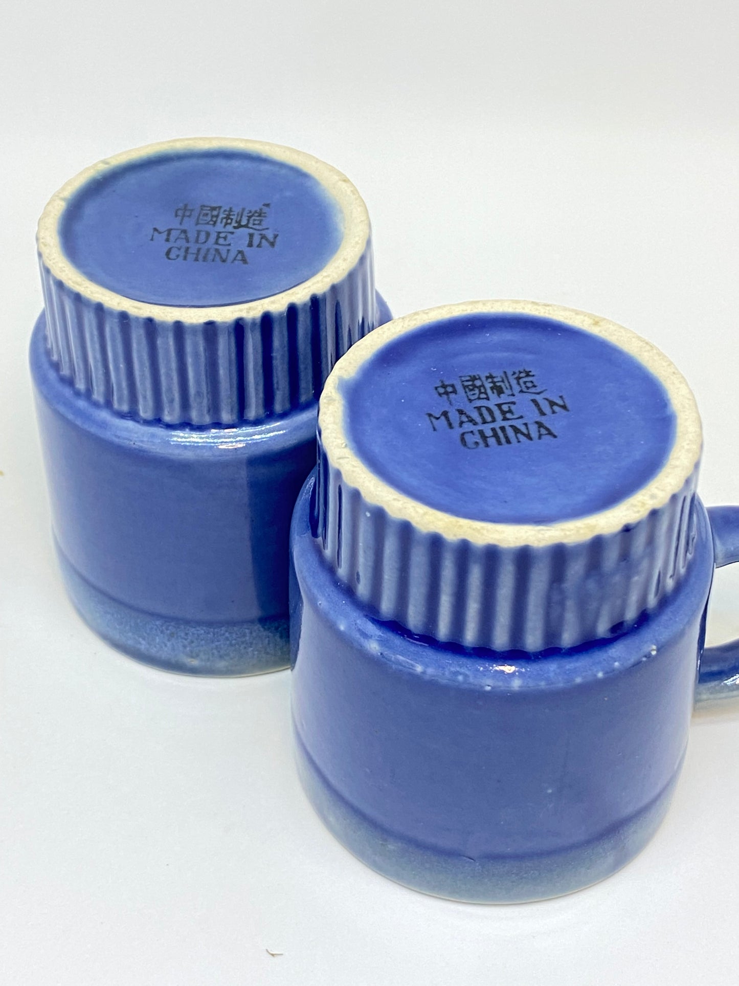 Pair of Vintage Blue Stacking Cups (2) 1970s