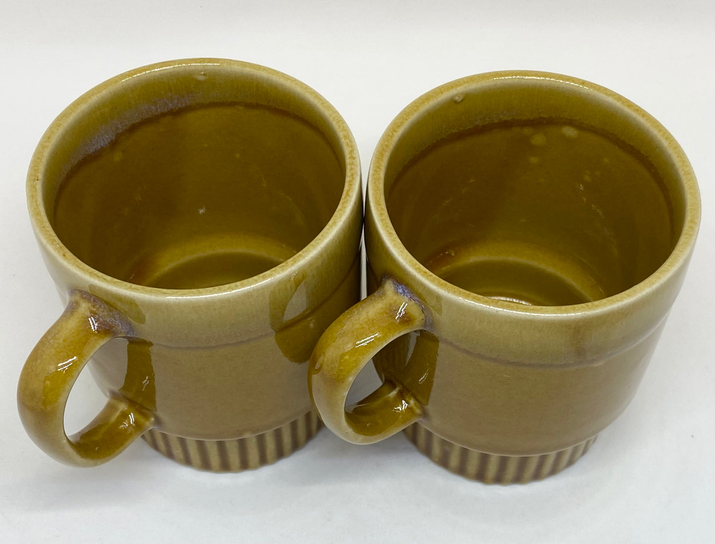 Gloriously golden 1970s pair of vintage stacking cups (2)