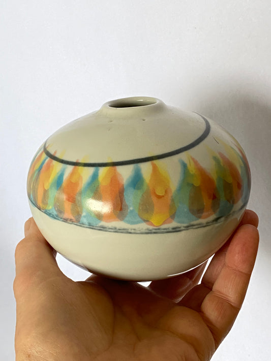 Tasmanian pottery vase In vibrant colours