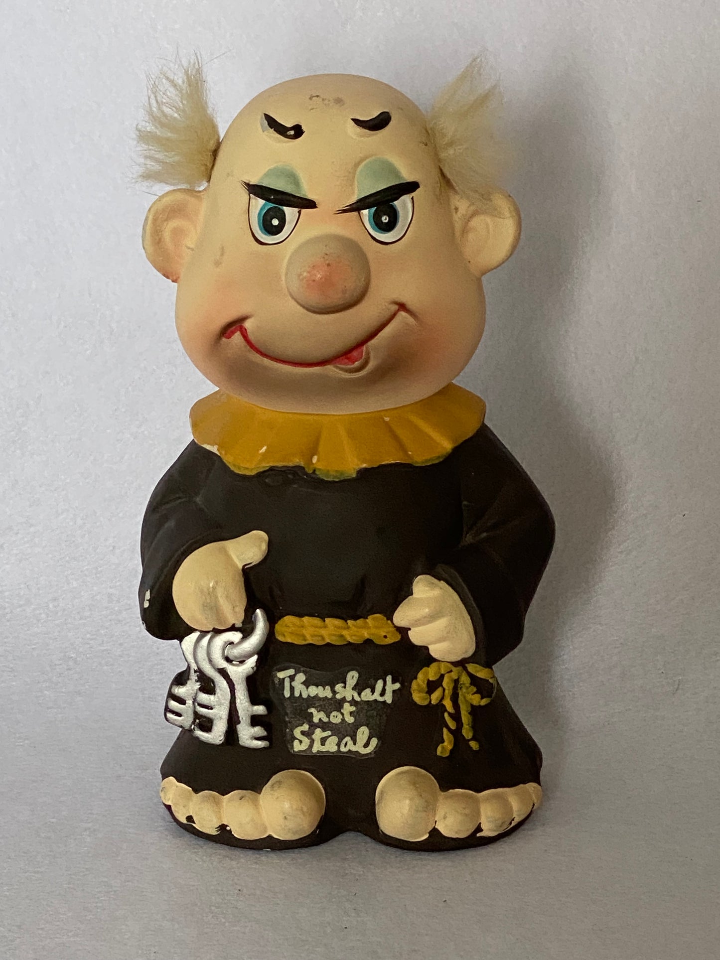 Vintage Ceramic Monk Money Box “thou shall not steal”