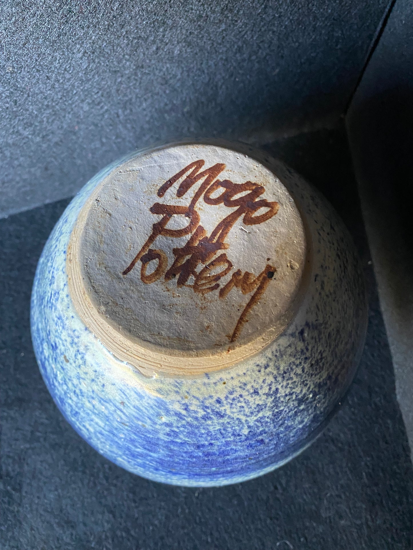 “Mogo Pottery” Australia pottery vase in blue