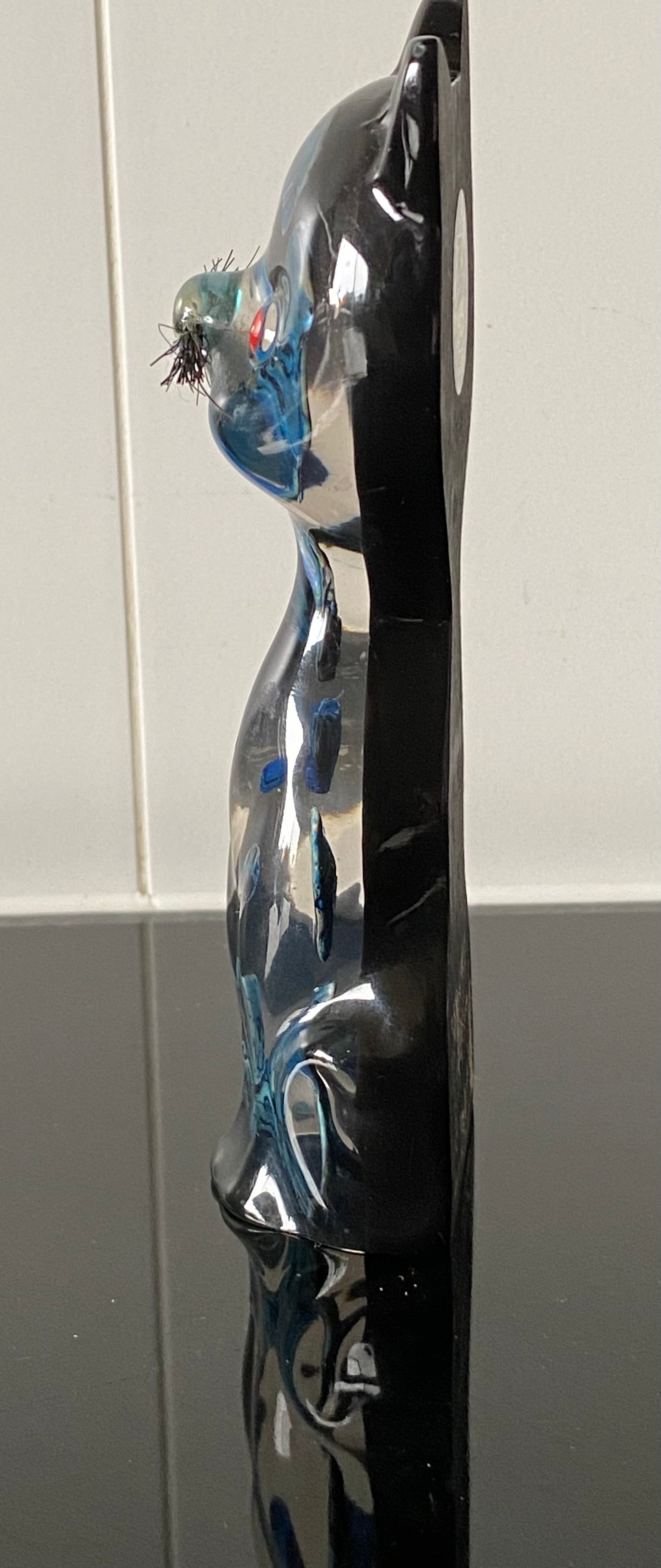 1970s Lucite Resin and Paua Cat - Fiji Souvenir