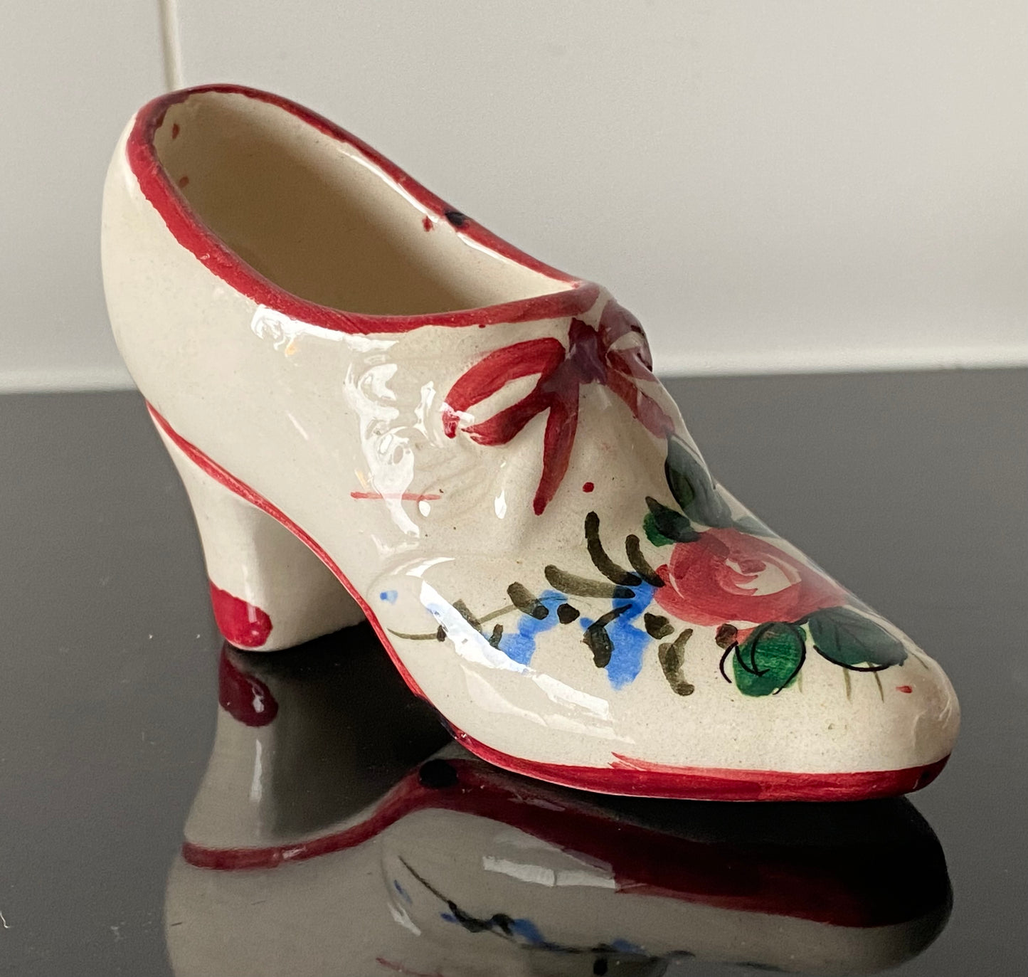 Vintage Italy pottery shoe