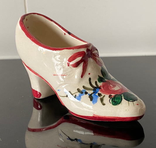 Vintage Italy pottery shoe