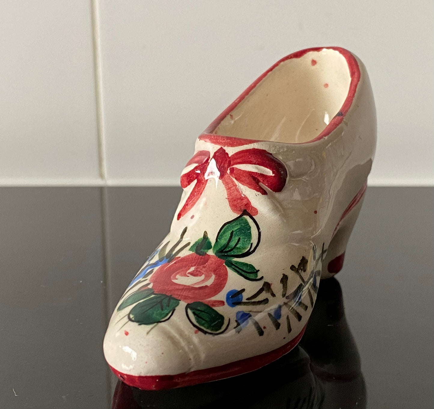 Vintage Italy pottery shoe