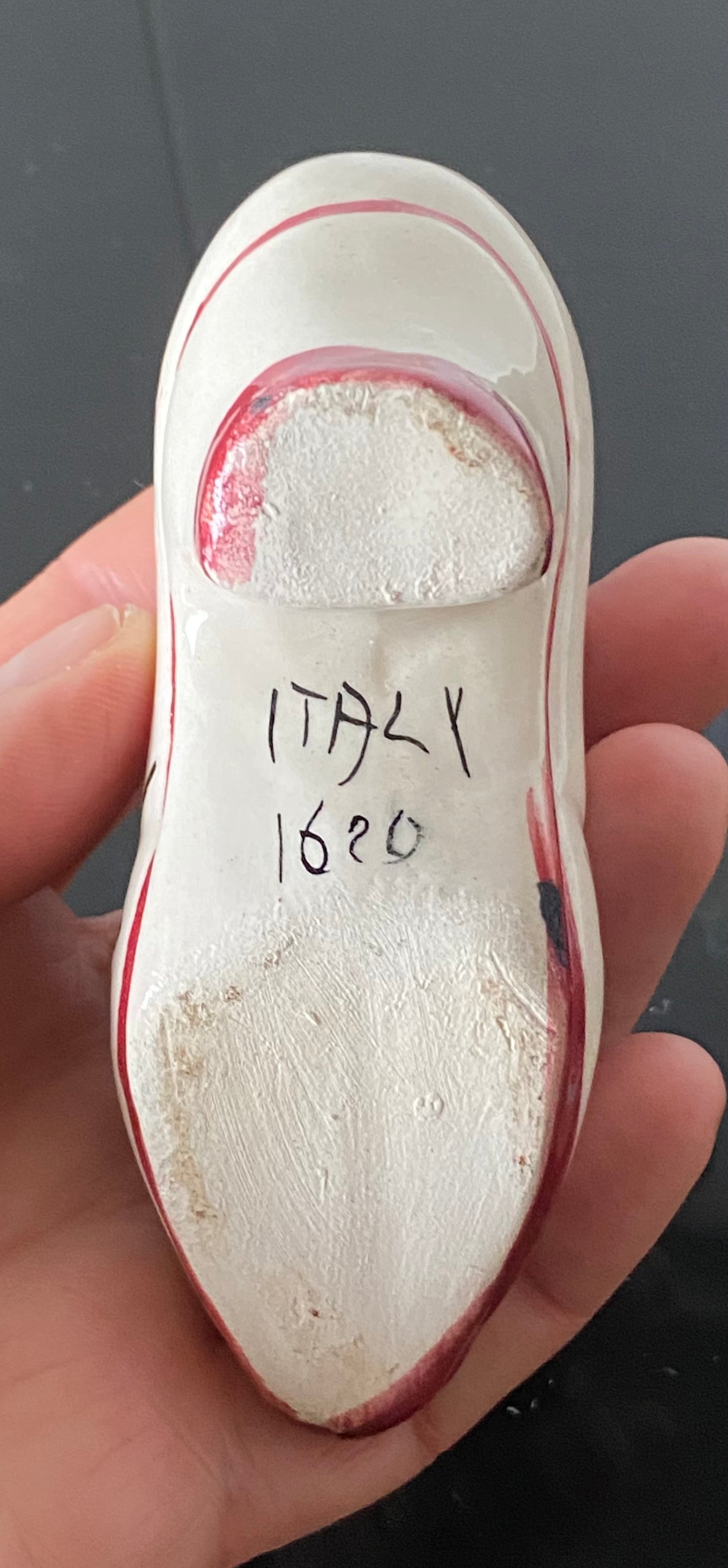 Vintage Italy pottery shoe