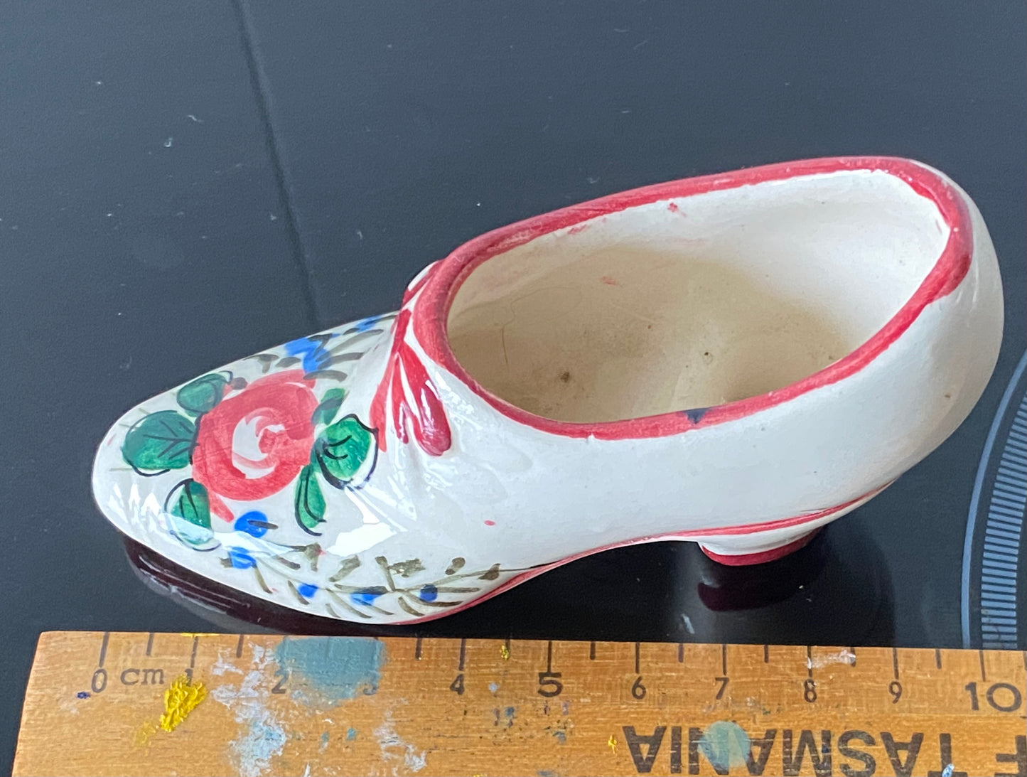 Vintage Italy pottery shoe