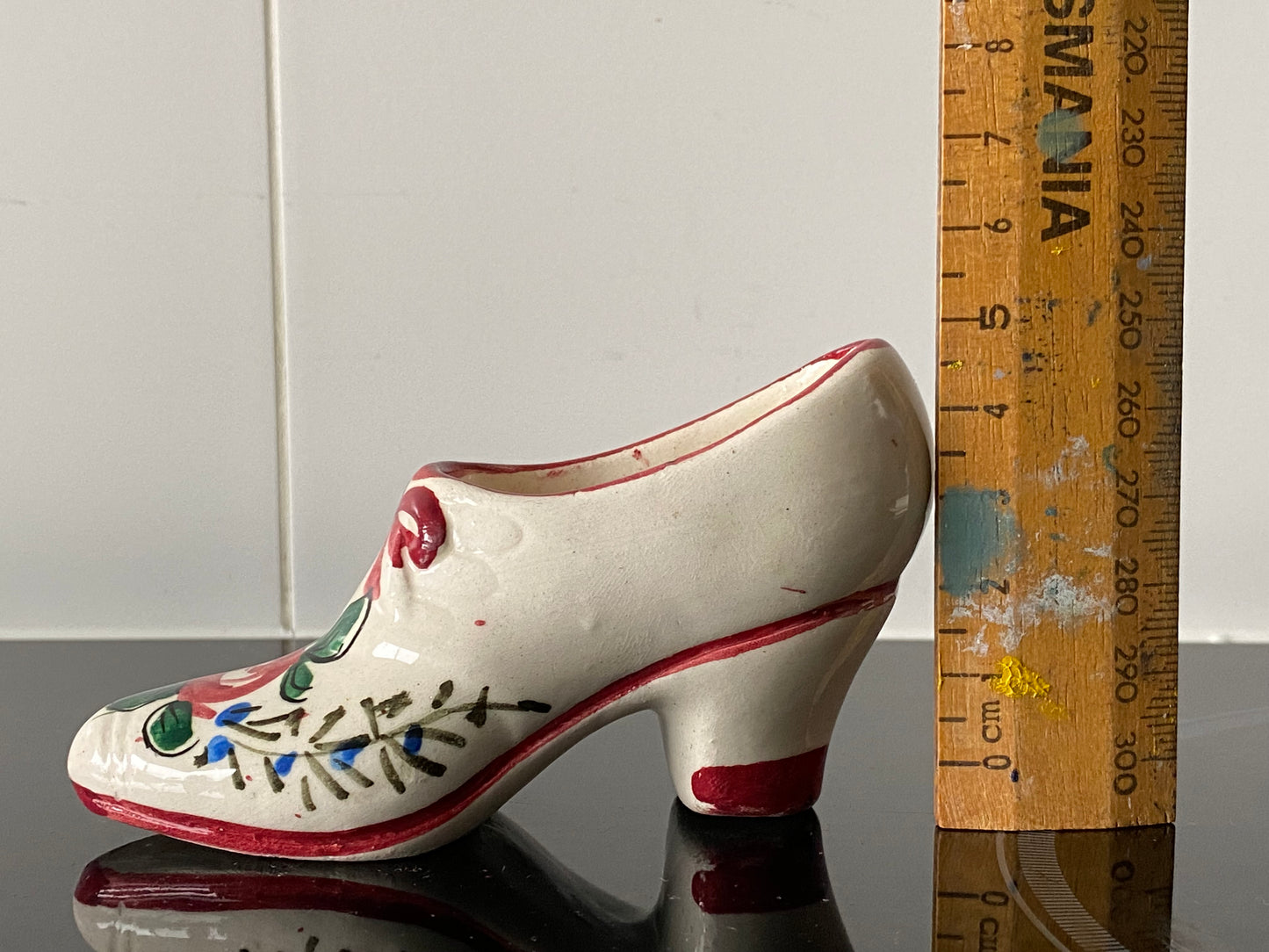 Vintage Italy pottery shoe