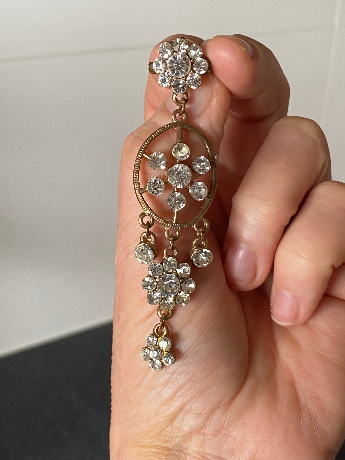 Art Deco Style Diamanté Paste Brooch