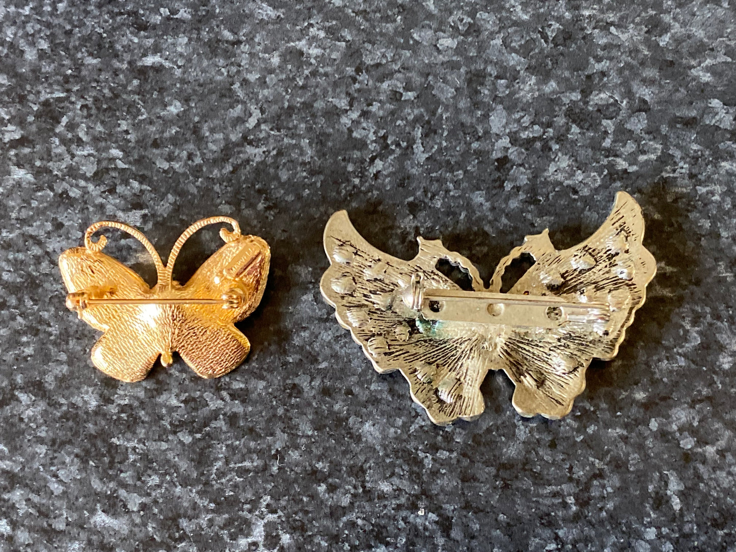 2 Vintage butterfly brooches - one is by Marvella