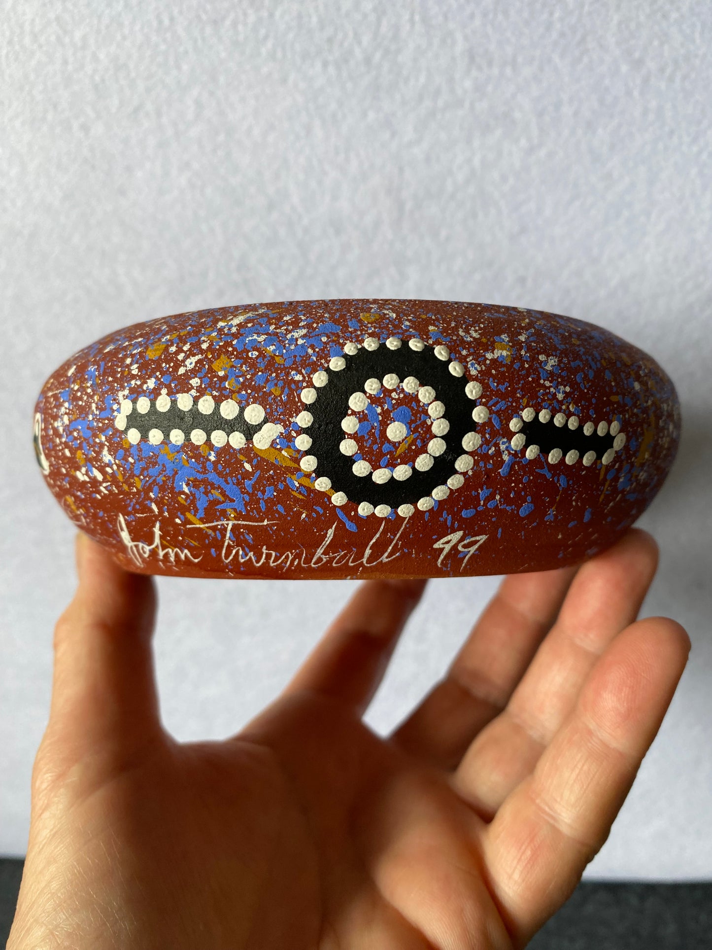 John Turnbull 1999 Aboriginal design crocodile bowl