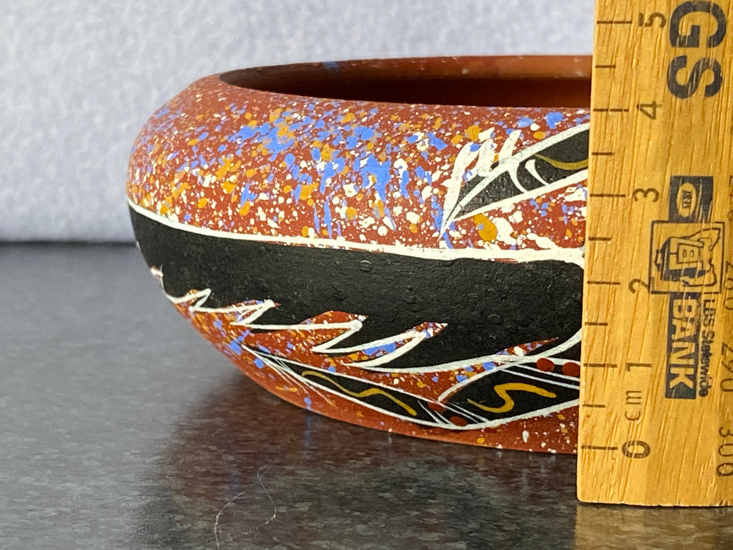 John Turnbull 1999 Aboriginal design crocodile bowl