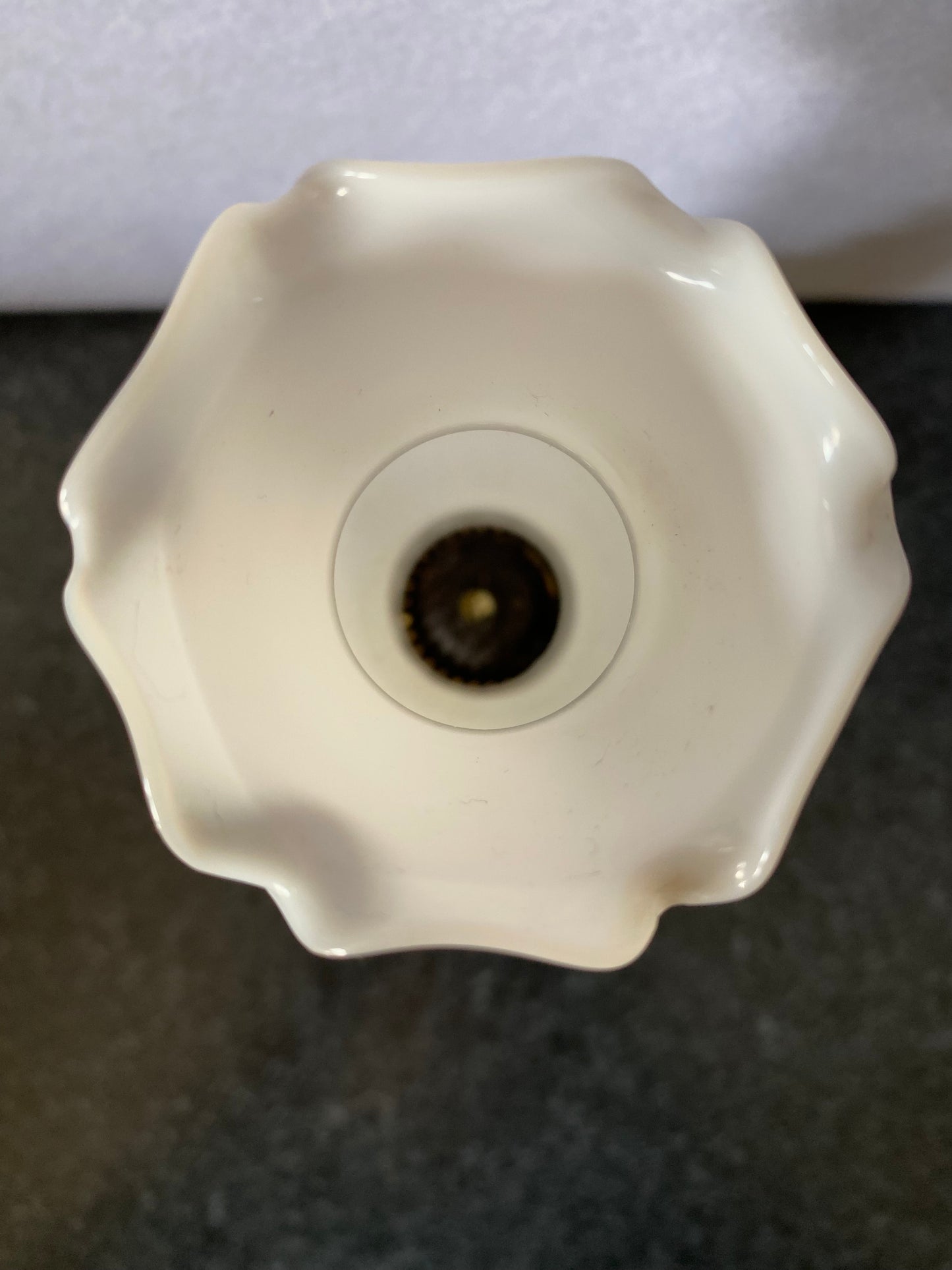 Vintage glowing floral oil Lamp White Milk Glass - 20cm tall