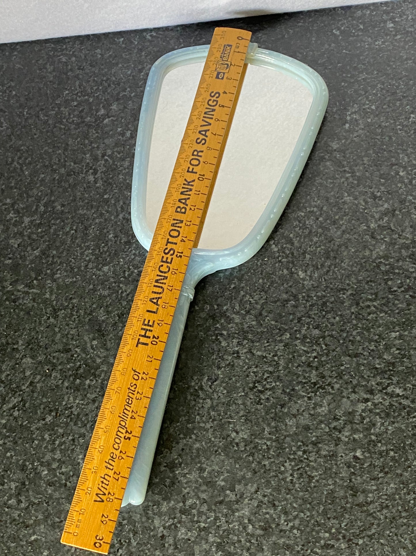 Vintage Ballerina from Swan Lake:  Blue Bakelite/Celluloid Hand mirror