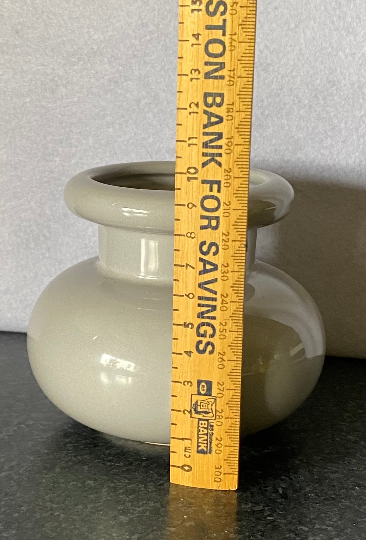 Vintage small 'Saywell Imports Portugal' vase in grey