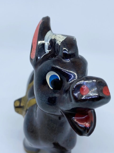 Japanese Cold Painted 1950s Donkey Statuette