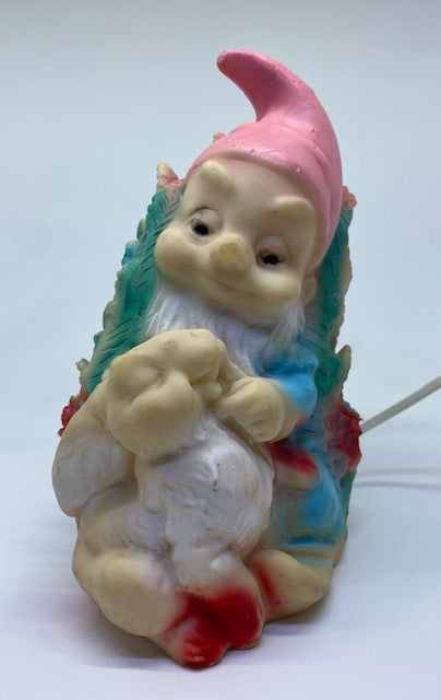 Vintage Gnome rubber/plastic Lamp 1960s
