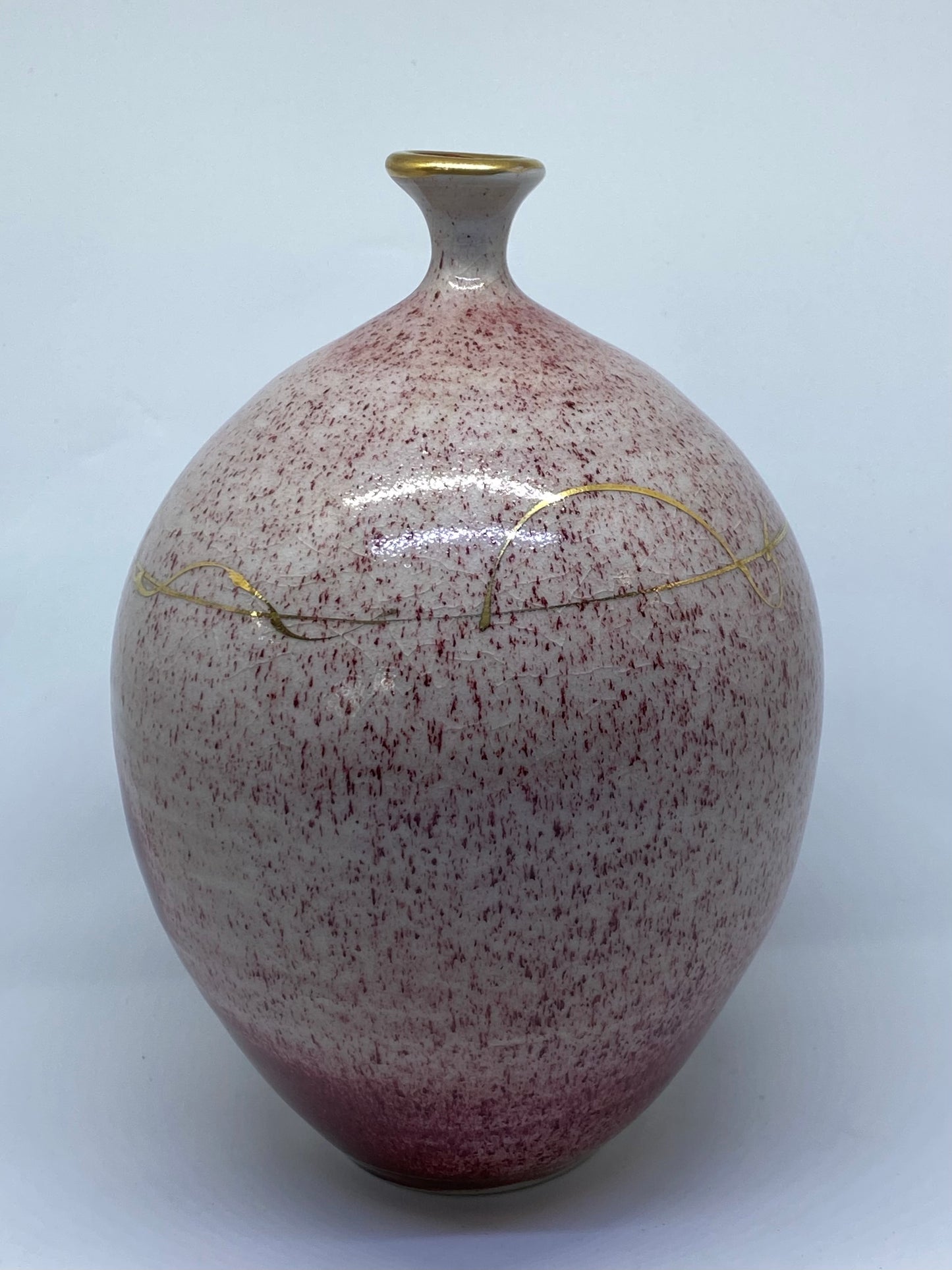 Peter Wallace Large red vase signed and dated 1991