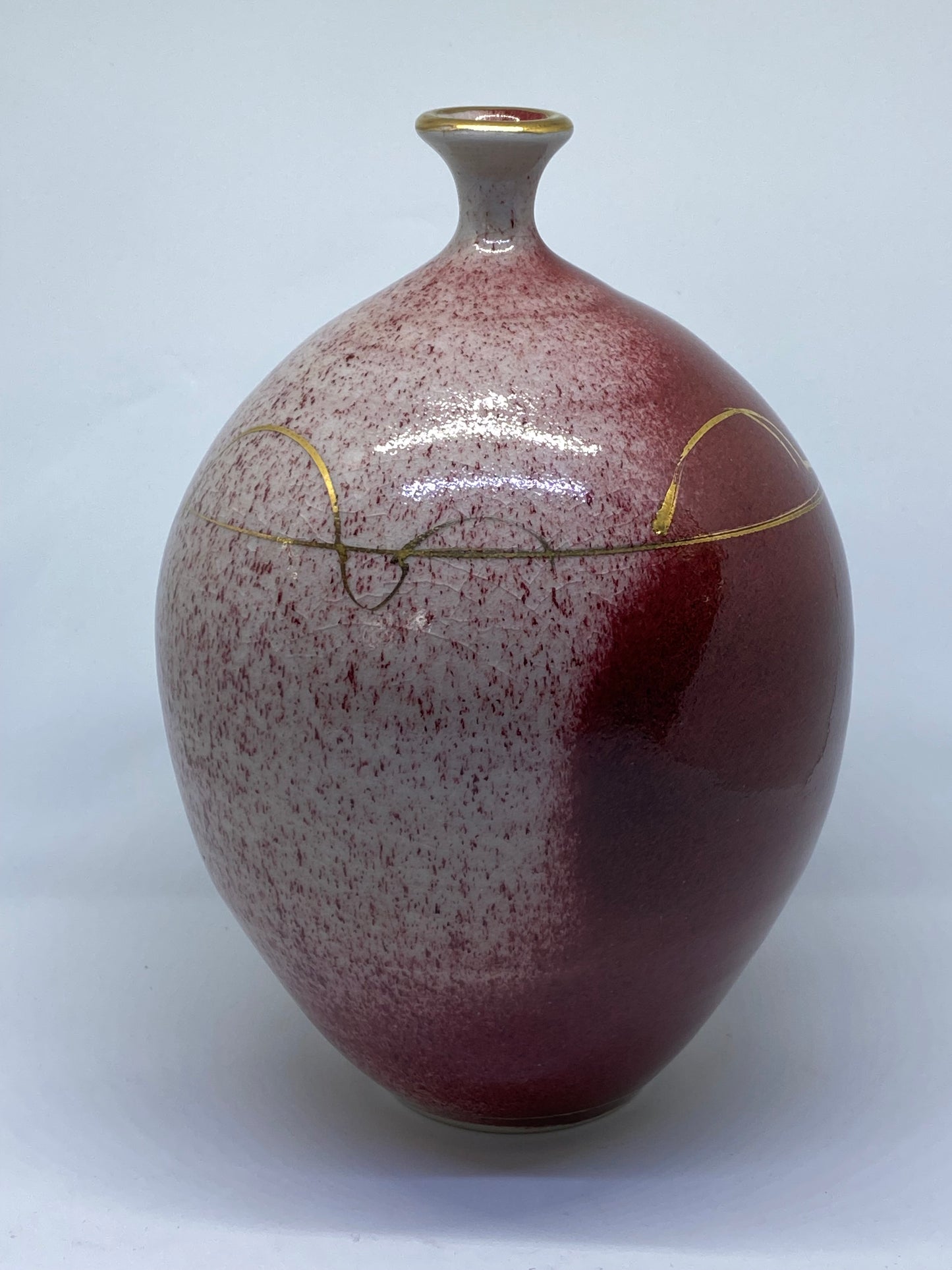 Peter Wallace Large red vase signed and dated 1991