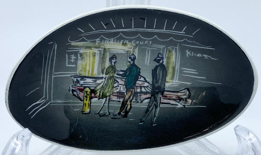 Vintage Studio Anna pin dish - 1950s street scene