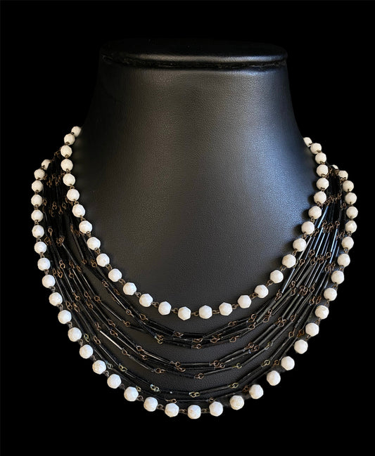 Vintage Bakelite and metal strung necklace