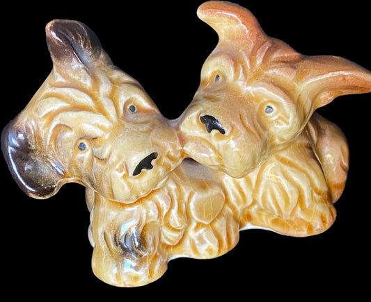 Vintage 1950s Japanese Scotty dogs figurine