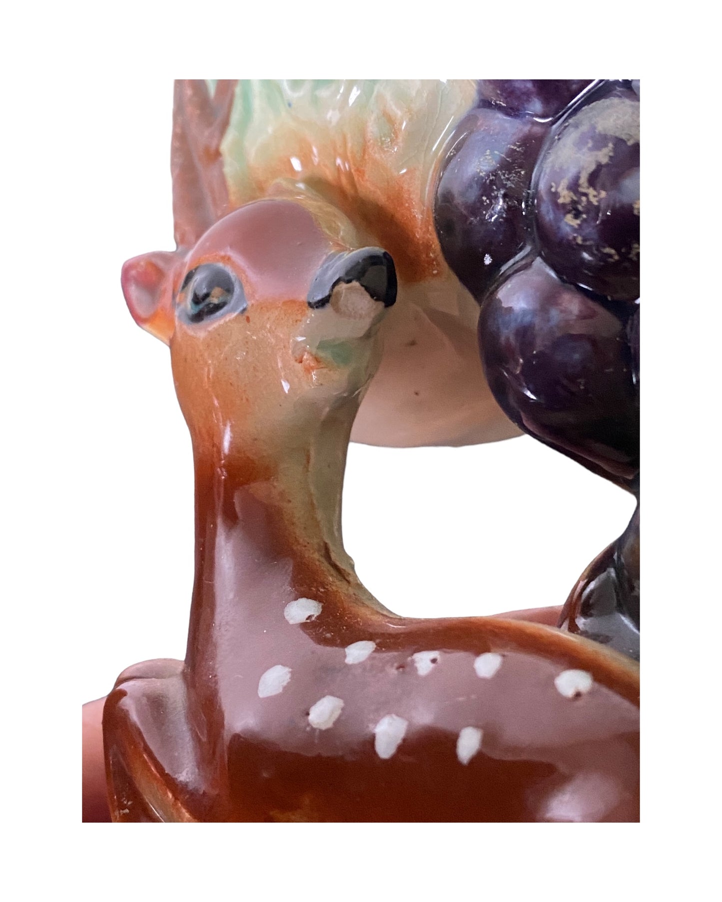 1950s Deer with Grapes Vase made in Japan