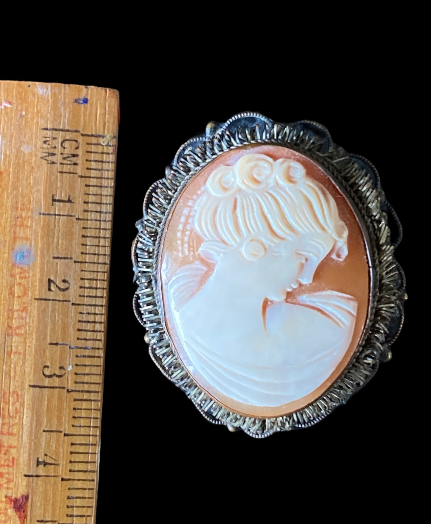 Antique Cameo Brooch with necklace attachment 1920s