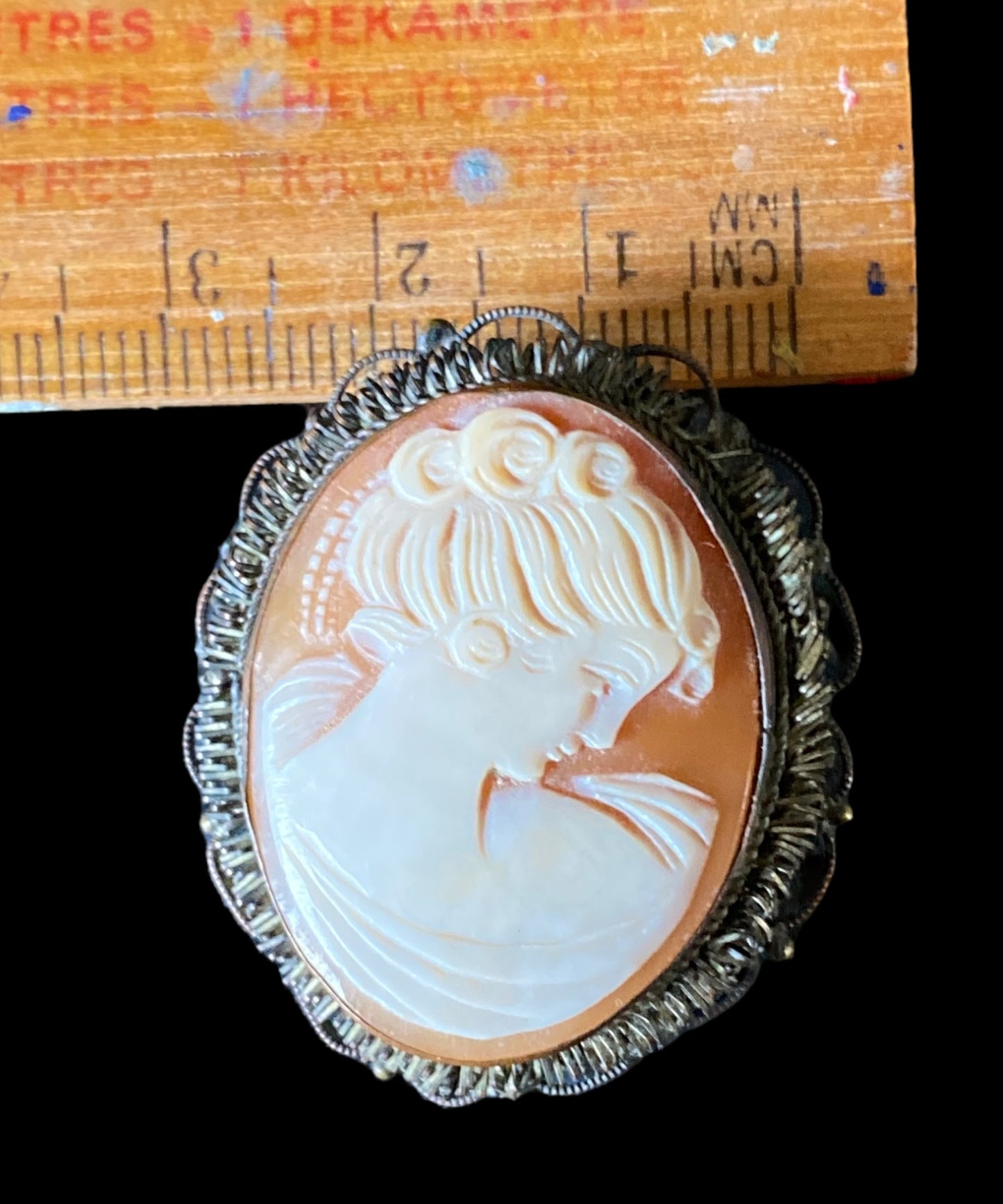 Antique Cameo Brooch with necklace attachment 1920s