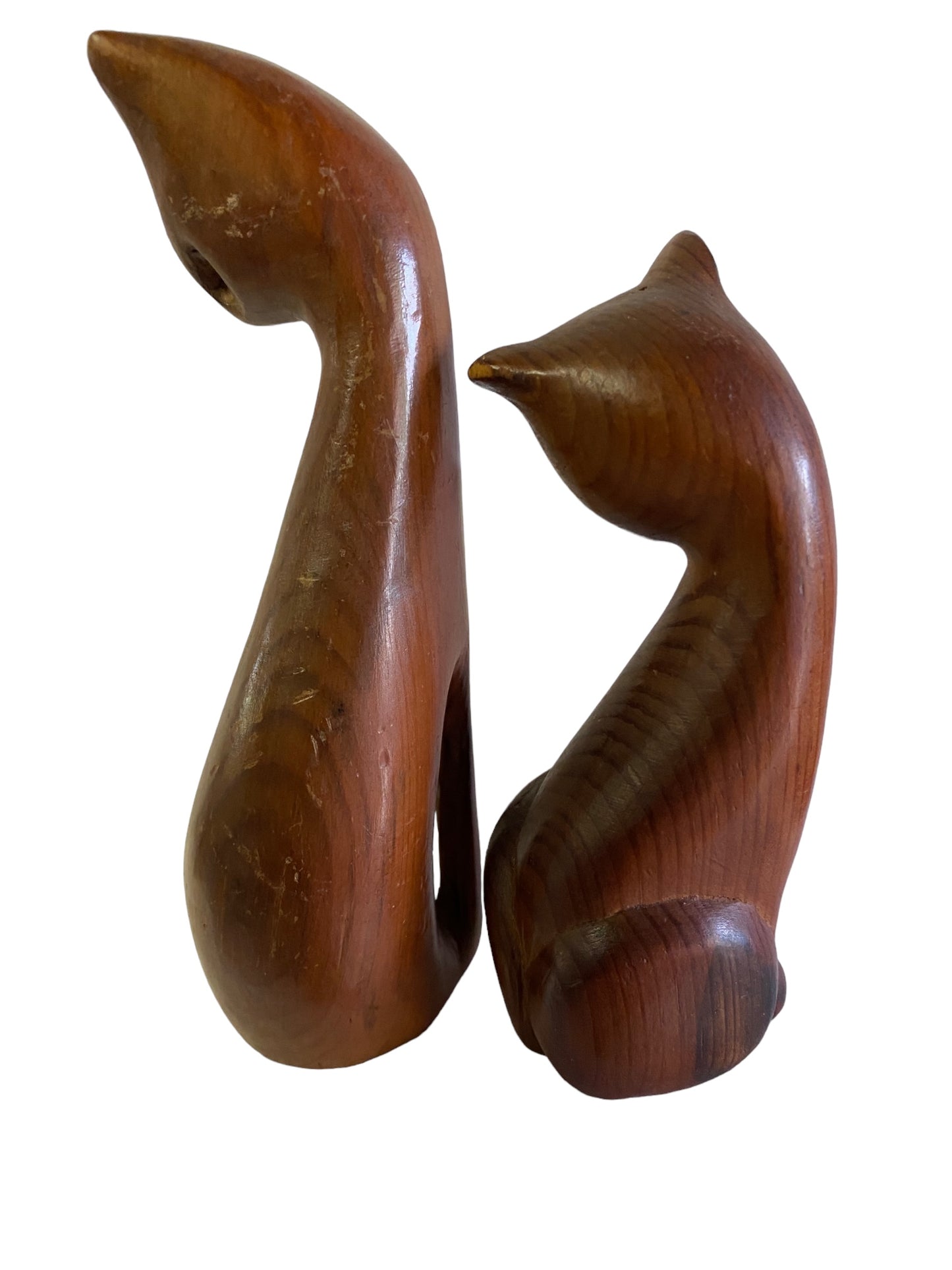 MCM Carved Wooden Cats Figures - Haugenauer Werkstatten style