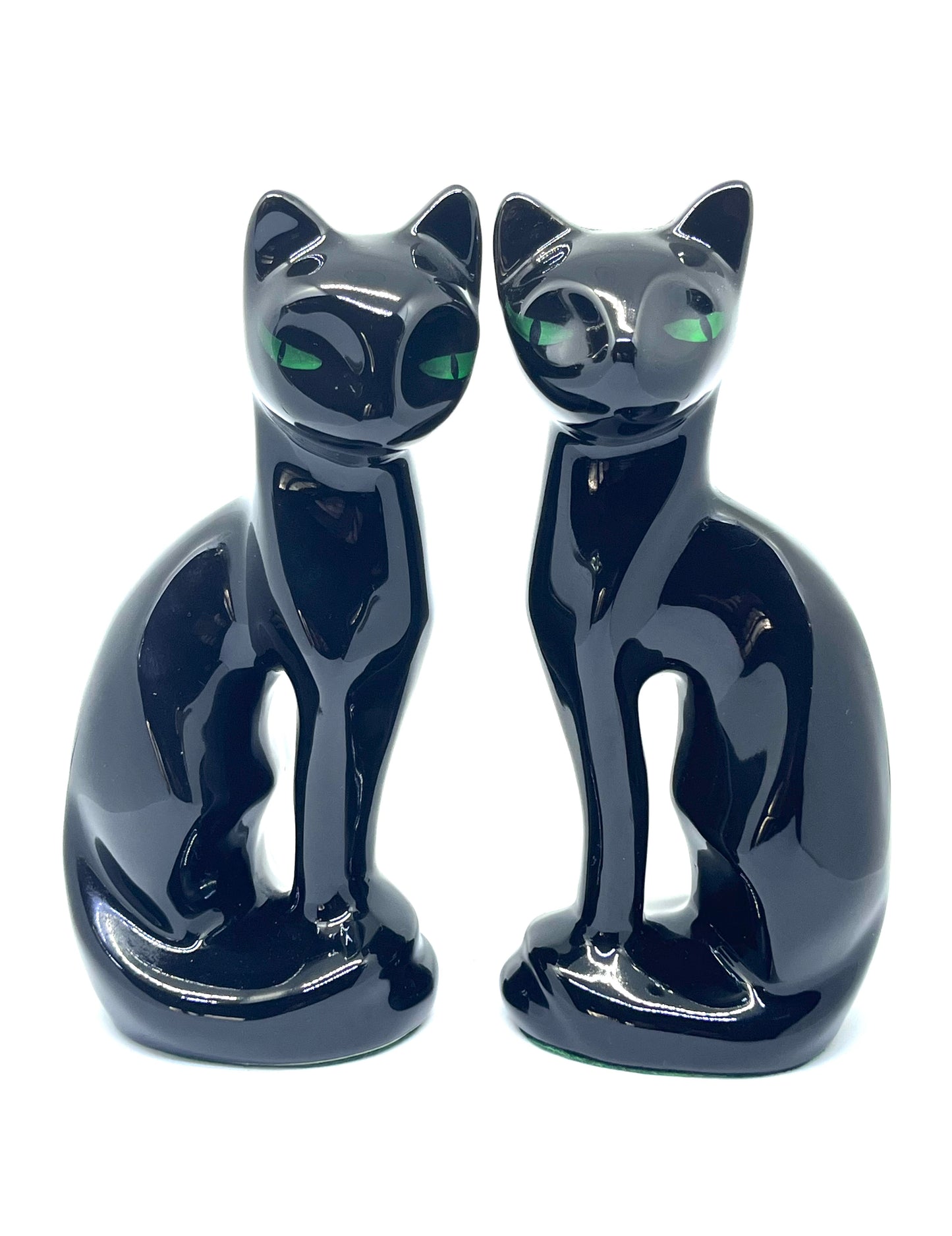 Twin Copperart 1980’s ceramic black Siamese cats