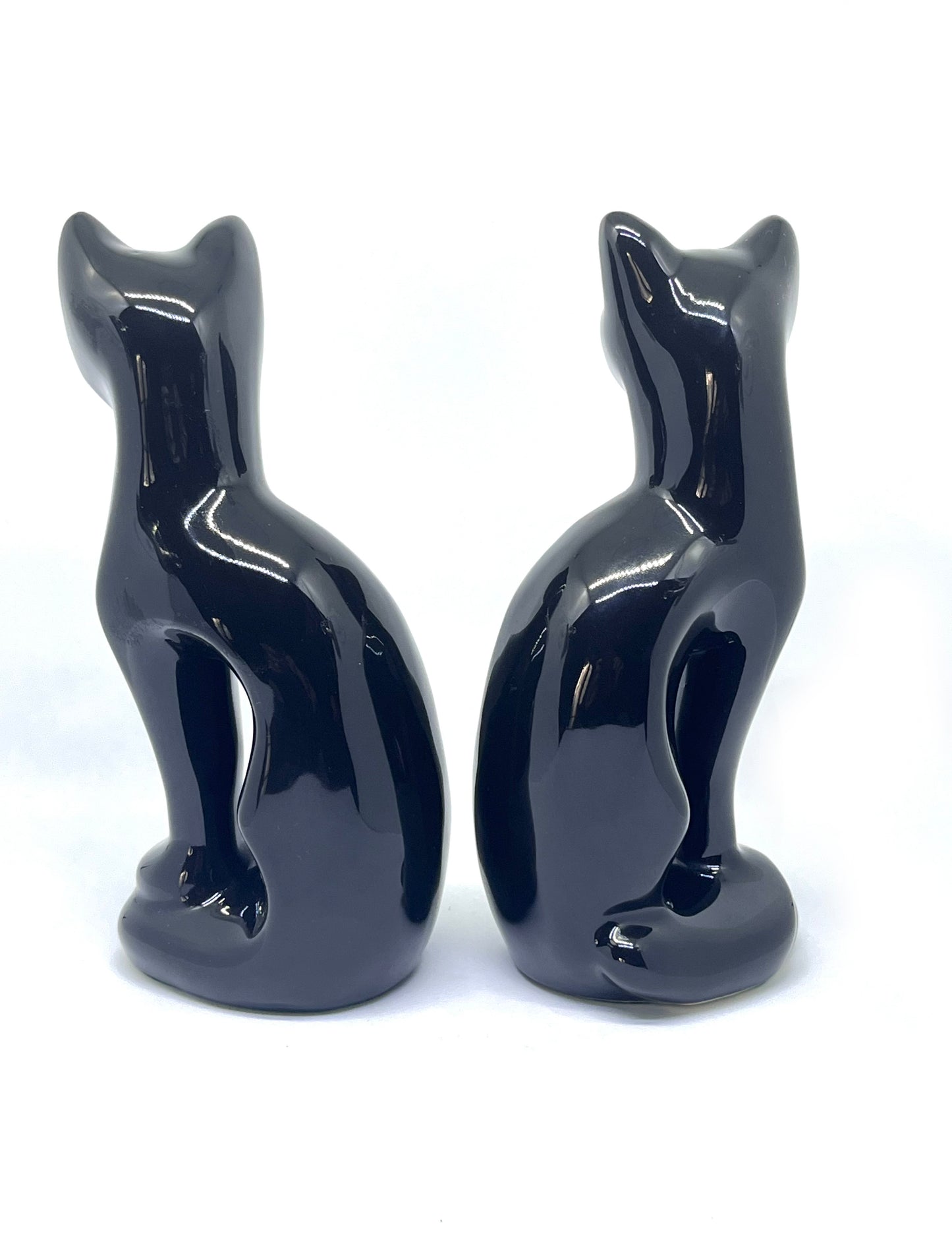 Twin Copperart 1980’s ceramic black Siamese cats